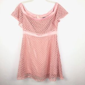 Bardot Womens Off Shoulder Layered Eyelet Dress